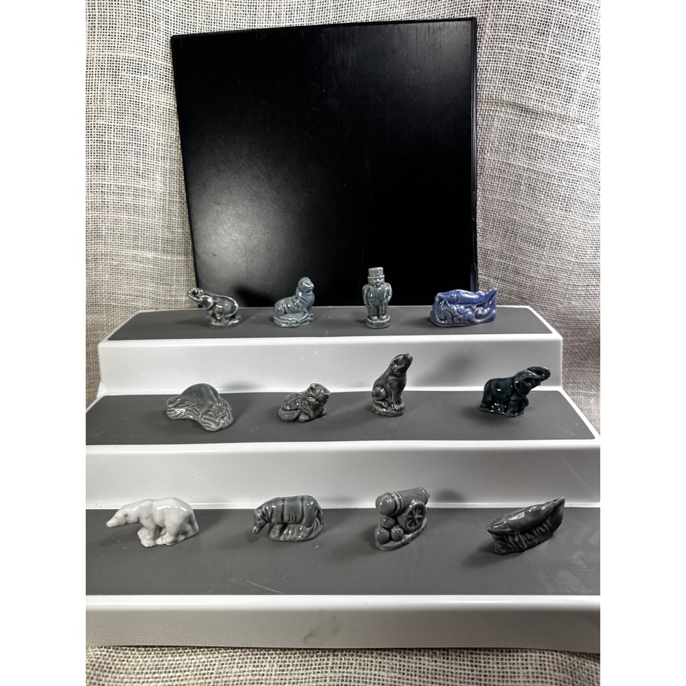 Lot of 12 Wade Whimsies England Miniature Figurines Polar Bear Wolf Shark Cannon